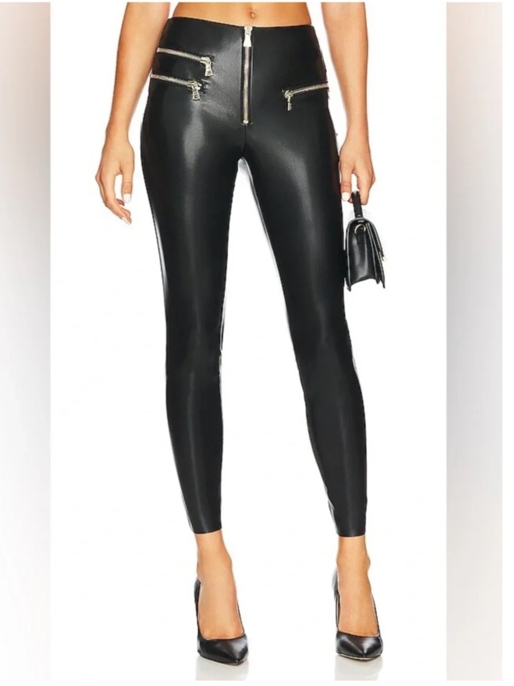 Alice + Olivia Maddox Vegan Leather Legging in Black Size 2